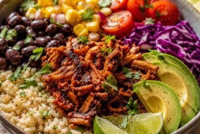 Thumbnail for Smoky Jerk Jackfruit Burrito Bowl with Chipotle Rice