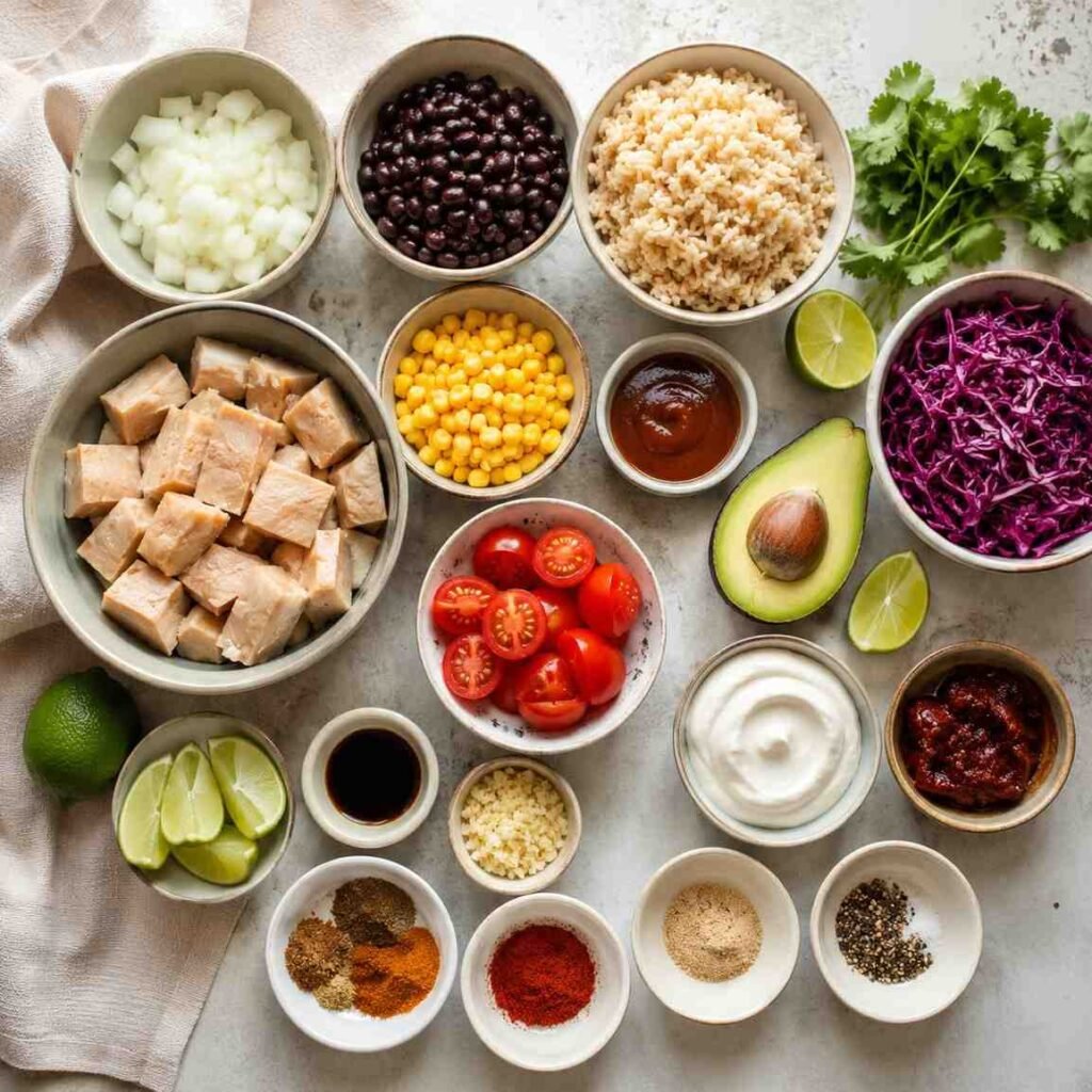 Smoky Jerk Jackfruit Burrito Bowl ingredients