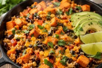 Thumbnail for Southwest Sweet Potato Black Bean Rice Skillet