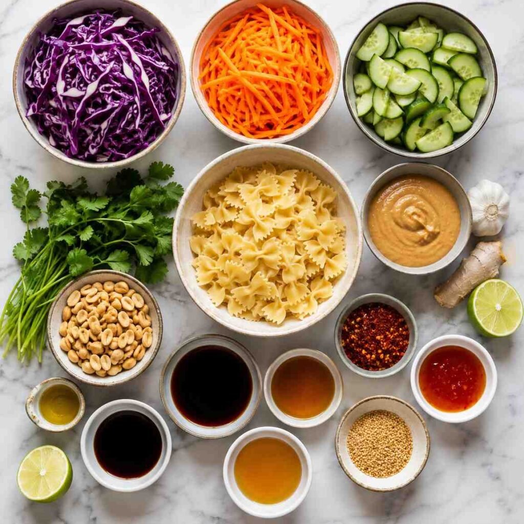 Spicy Thai Peanut Pasta Salad ingredients