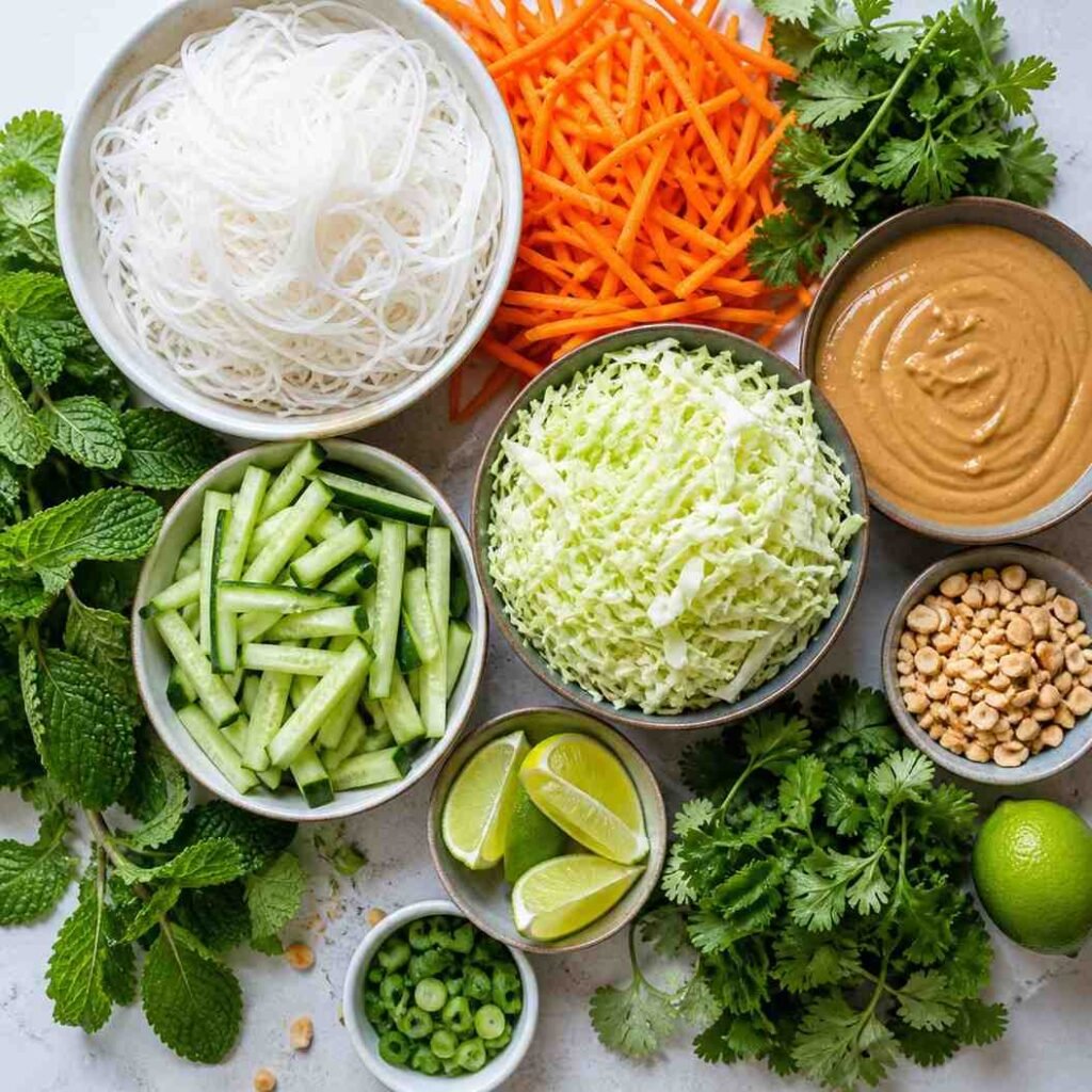 Spring Roll Salad ingredients