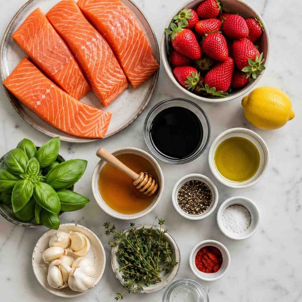 Strawberry Balsamic Glazed Salmon ingredients