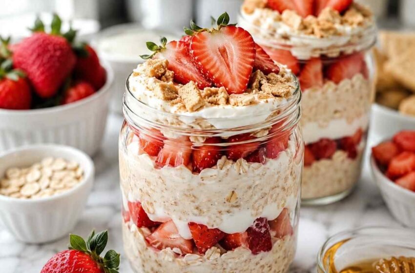 Strawberry Cheesecake Overnight Oats