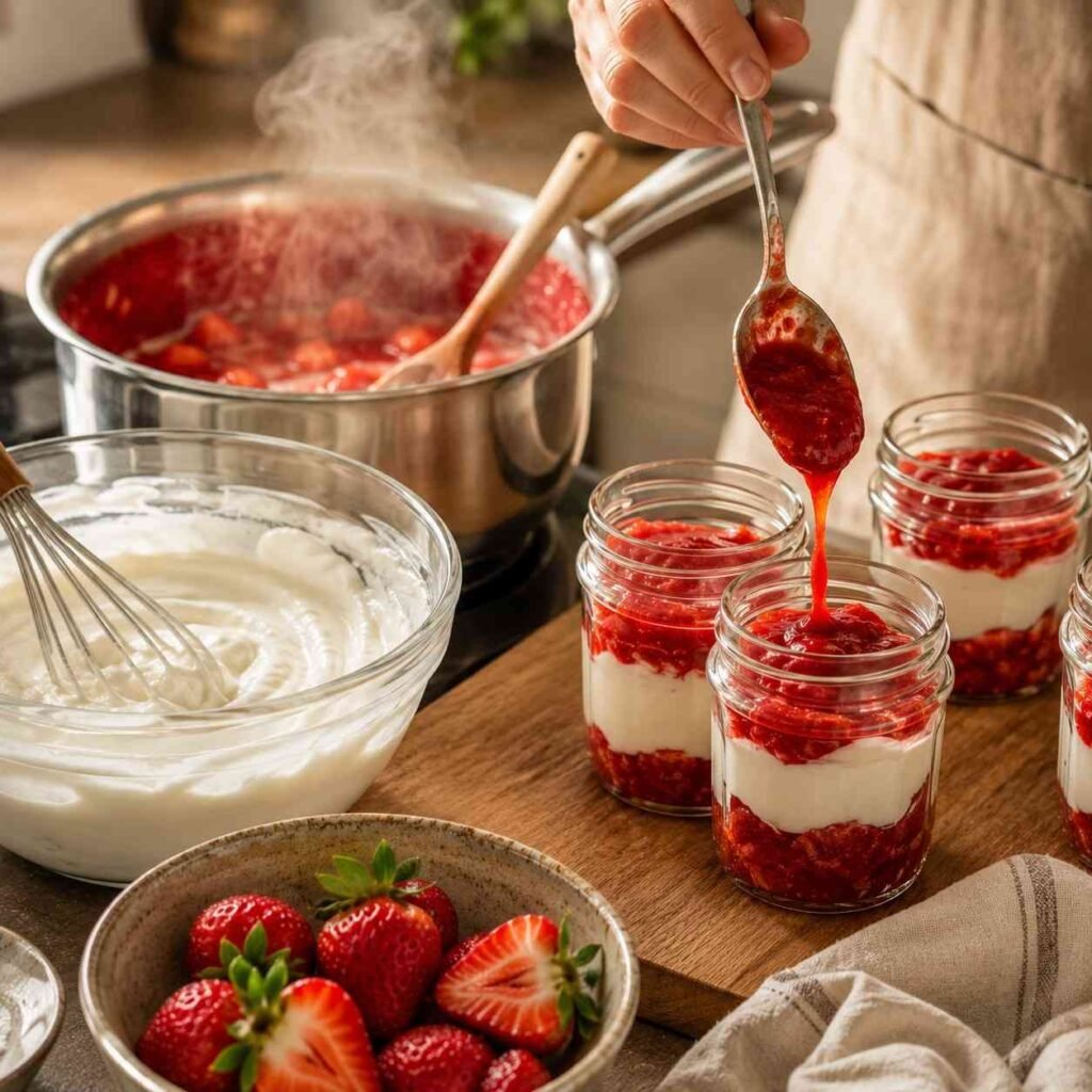 Strawberry Whipped Greek Yogurt Cups