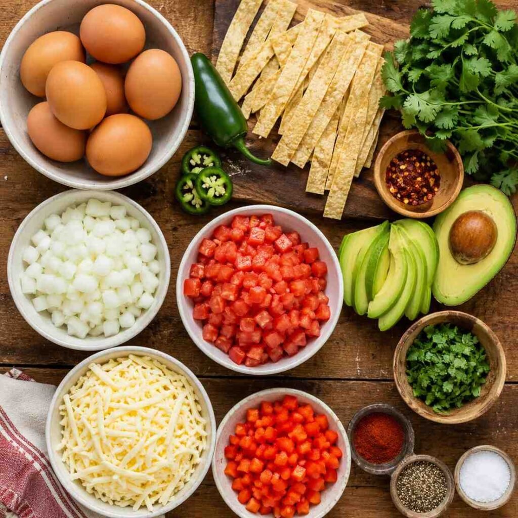 Tex-Mex Migas ingredients