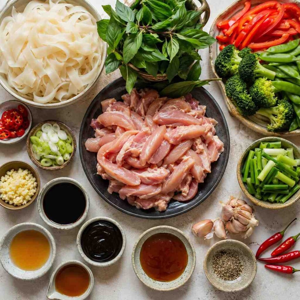Thai Drunken Noodles ingredients