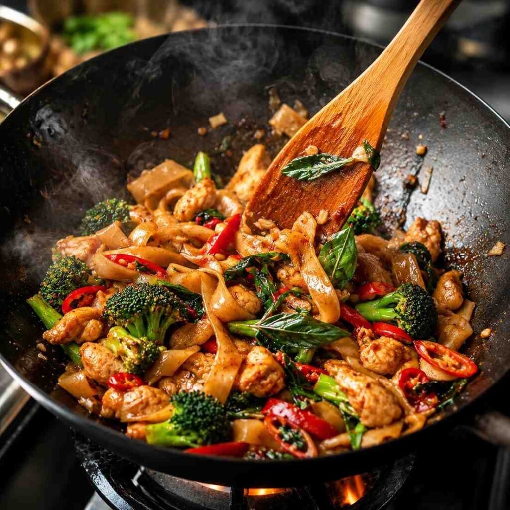 Thai Drunken Noodles prep