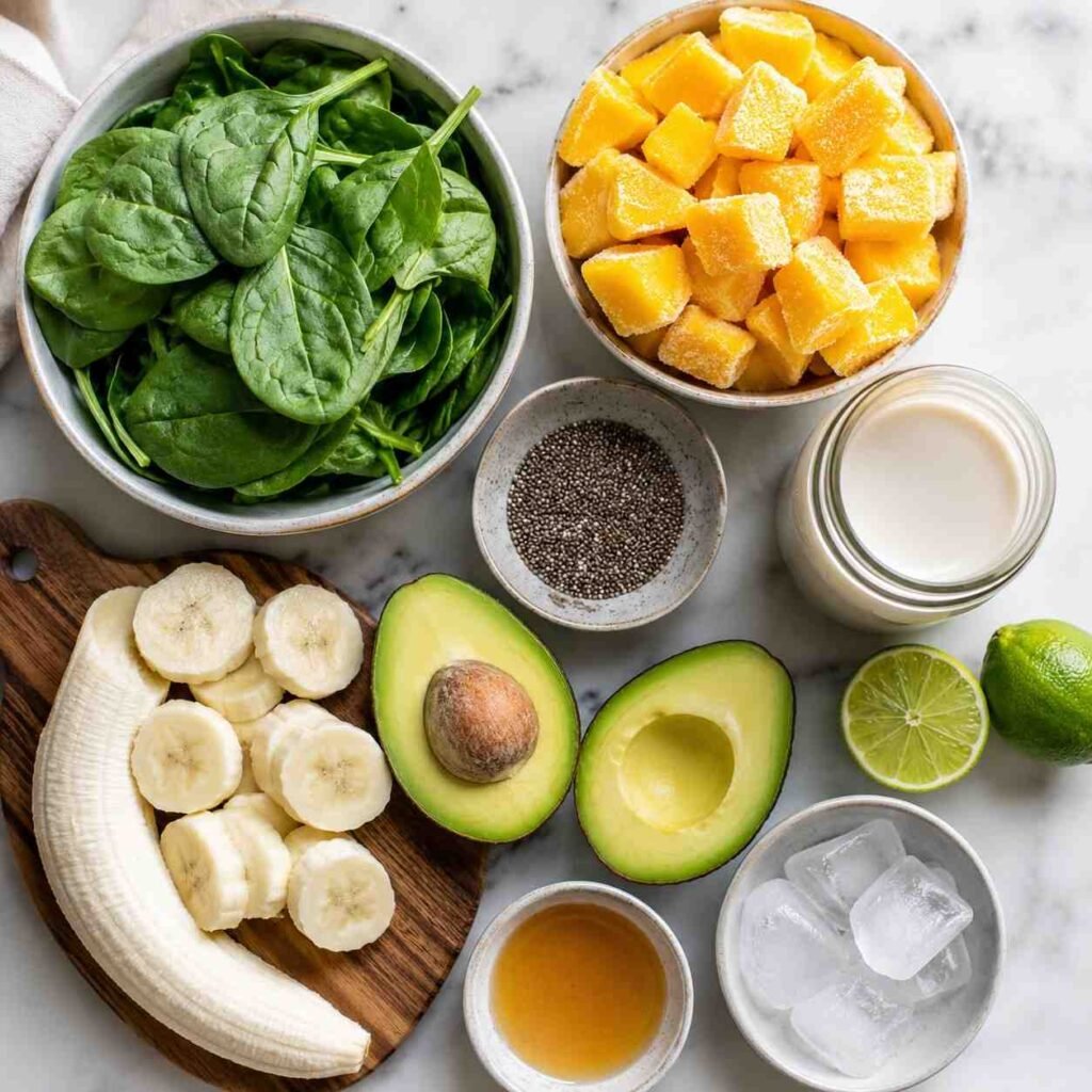 Tropical Mango Spinach Smoothie ingredients