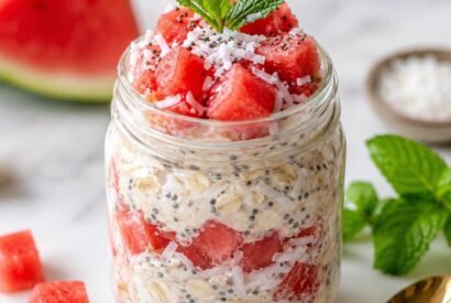 Thumbnail for Watermelon Coconut Overnight Oats for a Cool Summer Breakfast