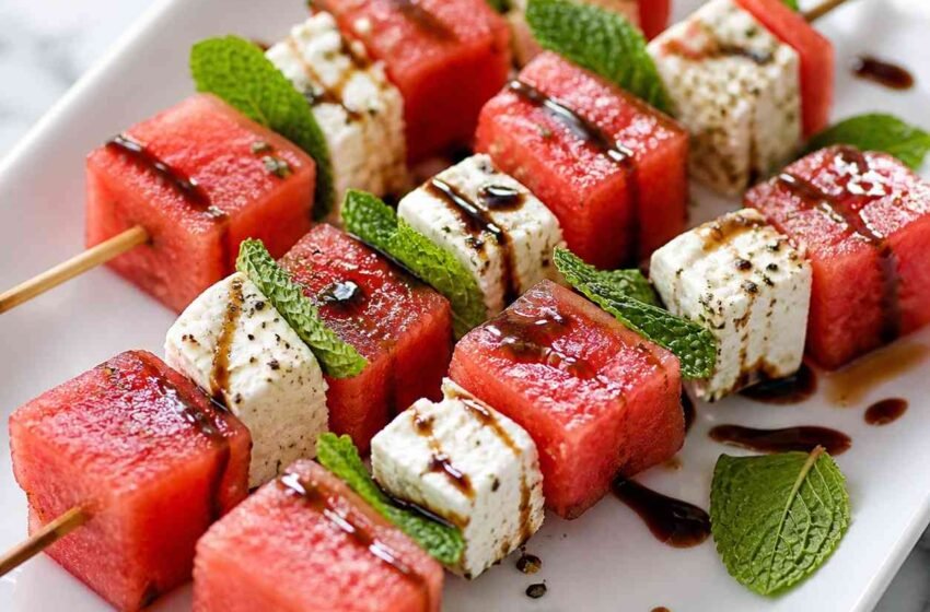 Watermelon Feta Skewers