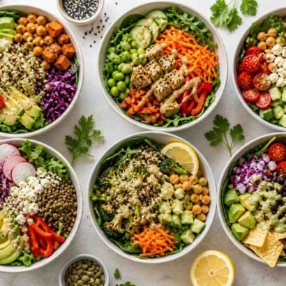 quick vegetarian salad bowls