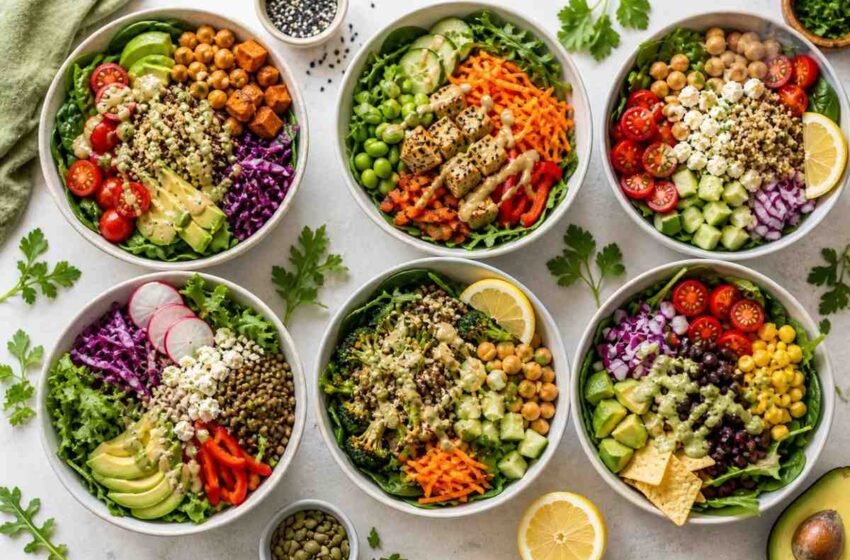 quick vegetarian salad bowls