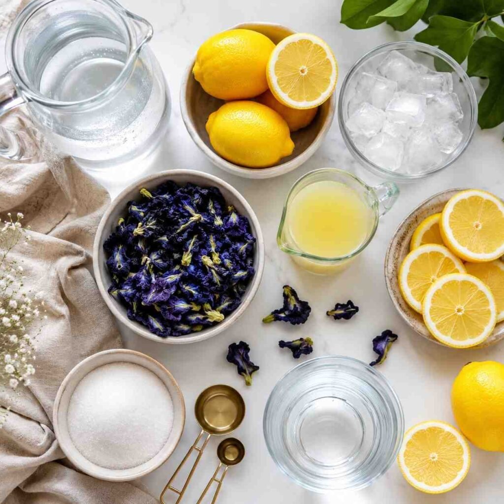 Butterfly Pea Flower Lemonade ingredients