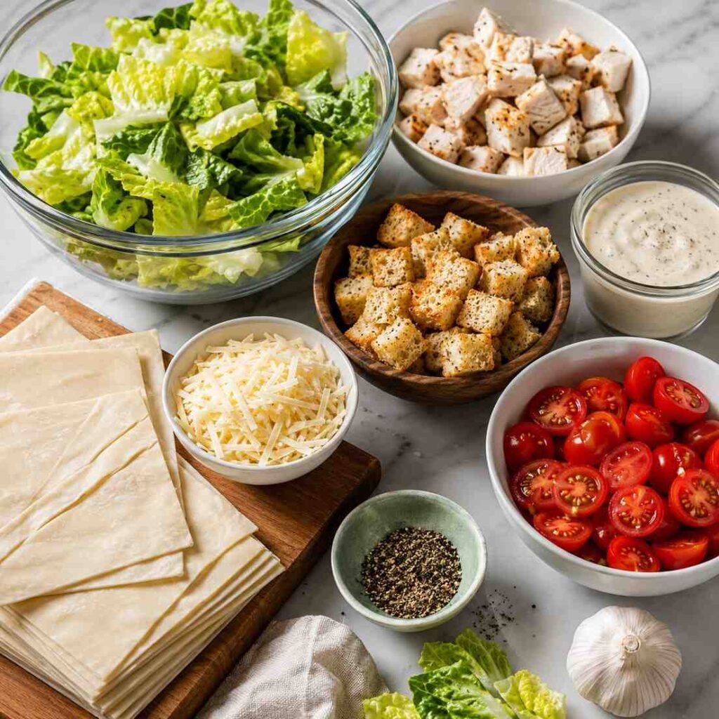 Caesar Salad Cups ingredients