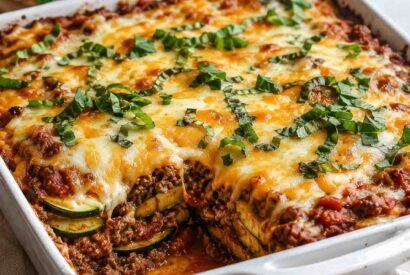 Thumbnail for Easy Cheesy Beef Zucchini Casserole
