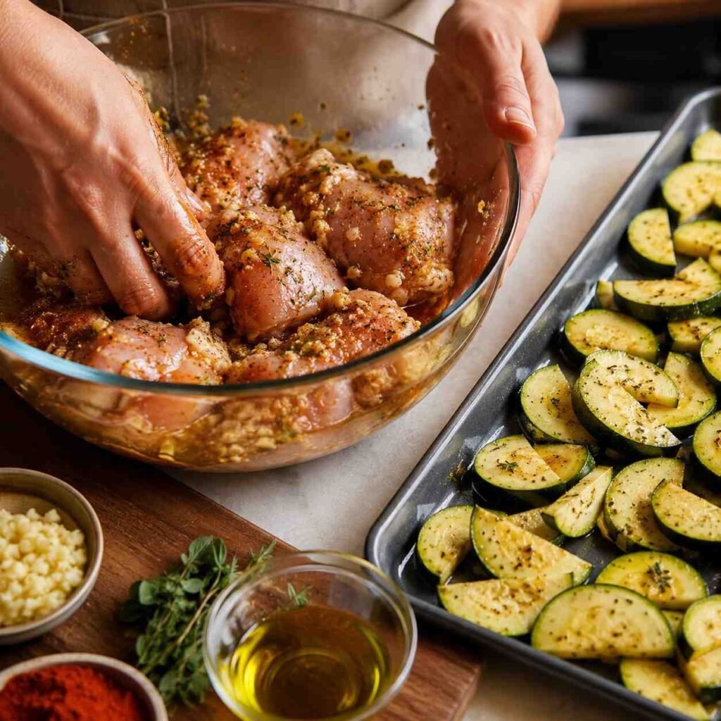 Chicken and Zucchini prep