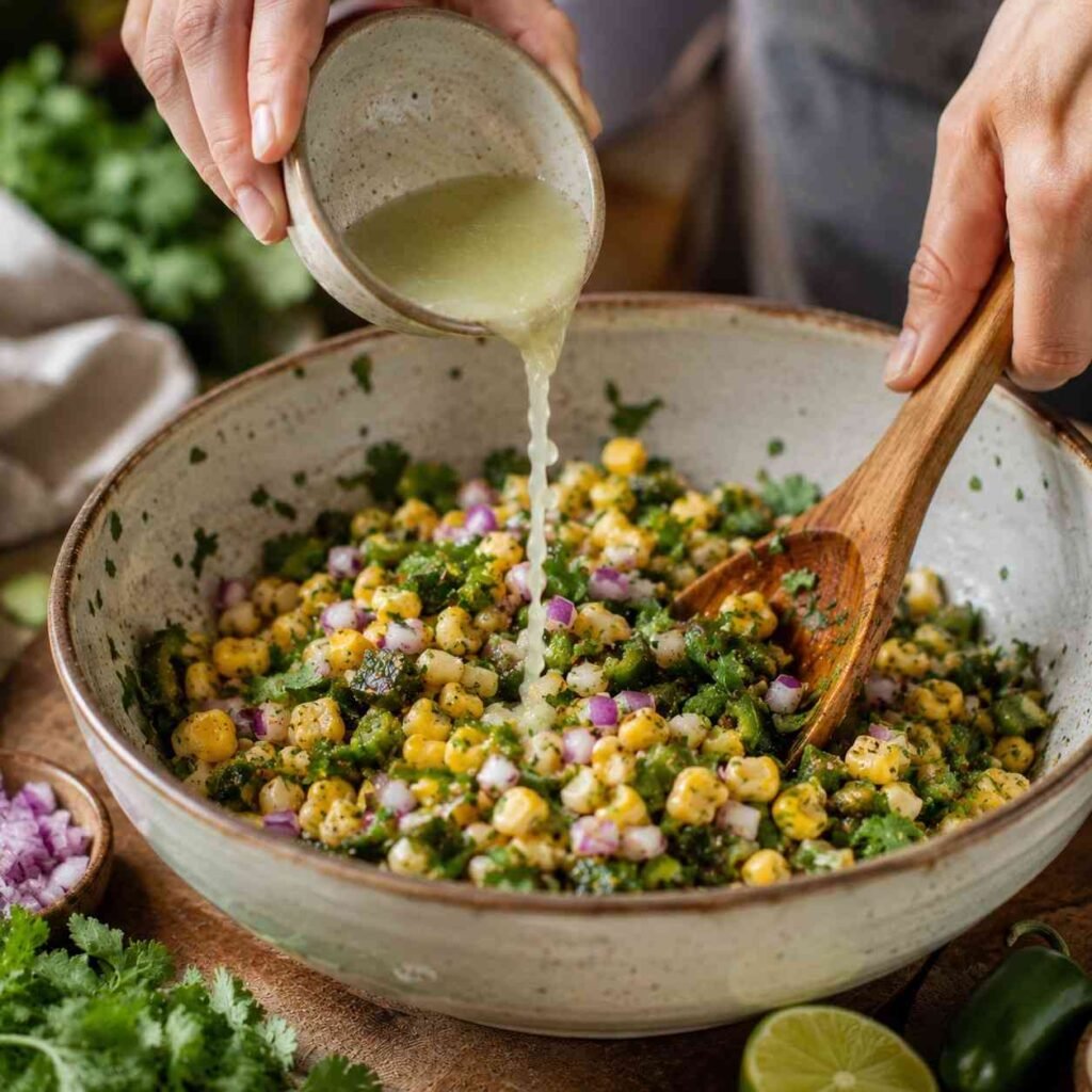 Chipotle Corn Salsa prep