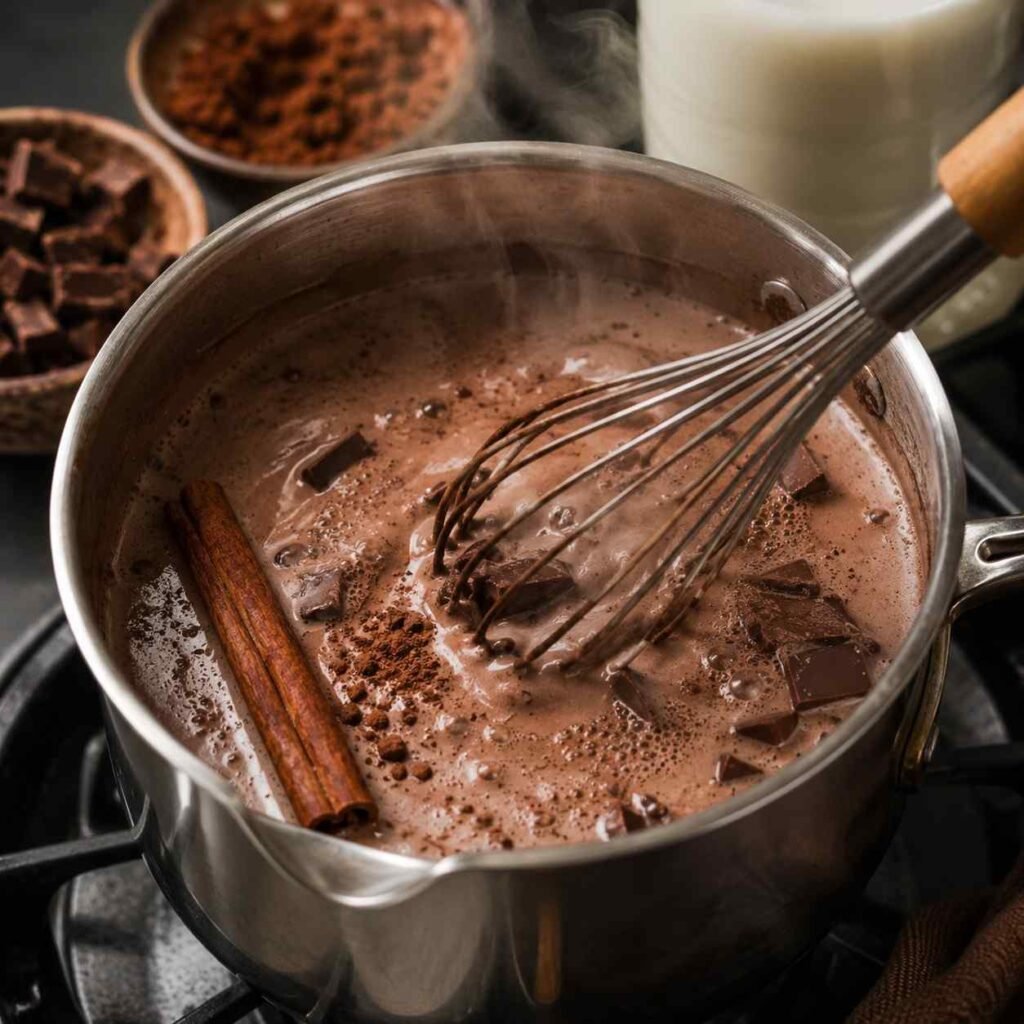 Chocolate Atole prep