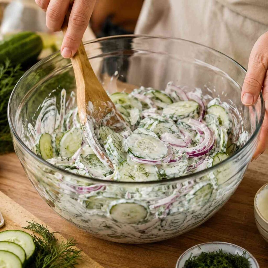 Cucumber Salad prep