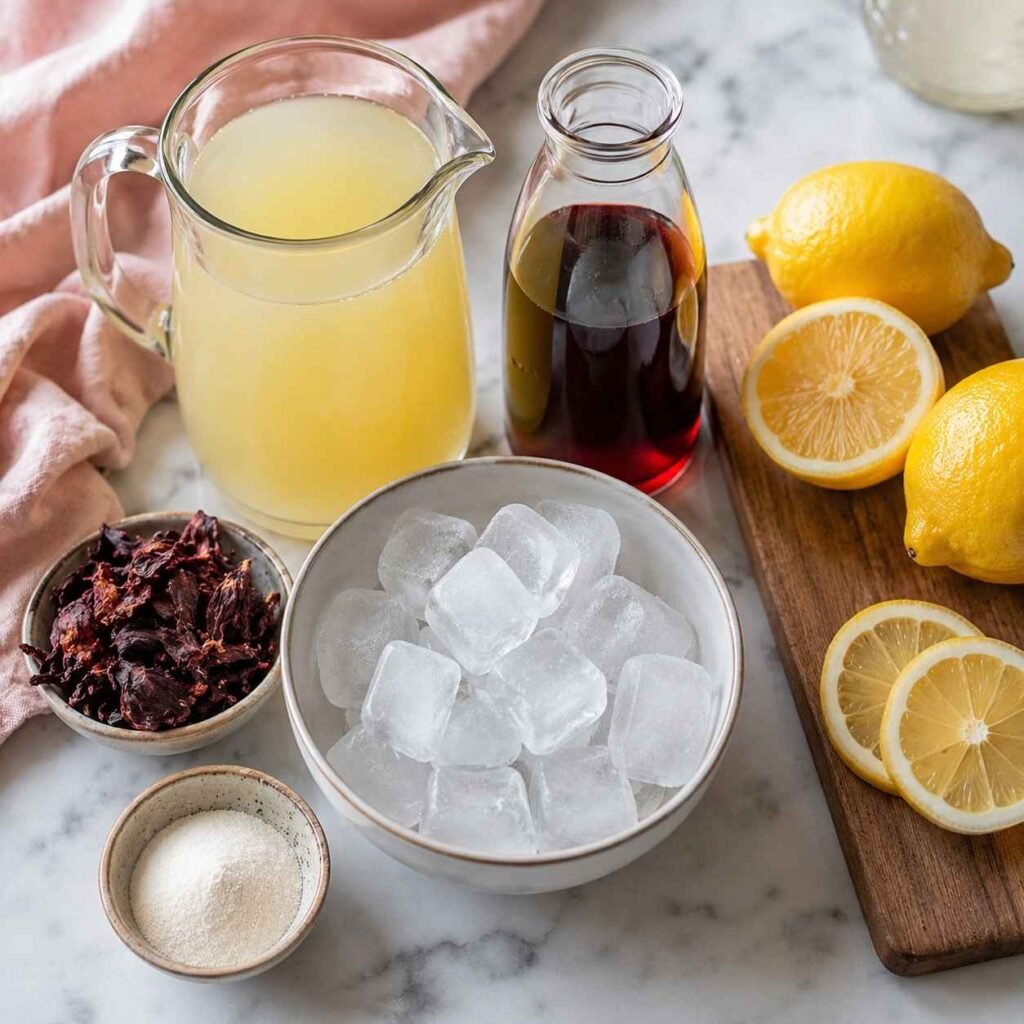 Frozen Hibiscus Lemonade ingredients