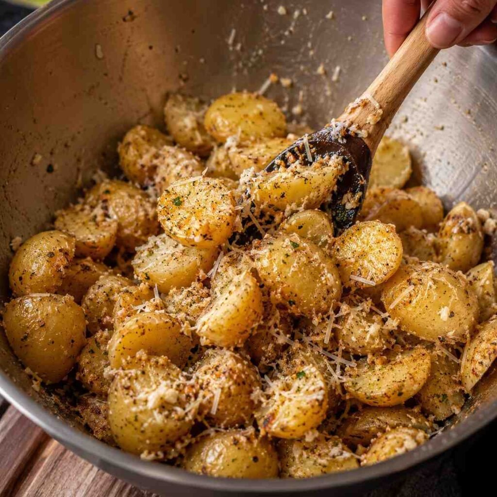 Garlic Parmesan Roasted Potatoes prep