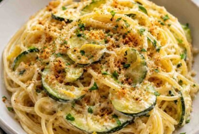 Thumbnail for Creamy Garlic Zucchini Spaghetti