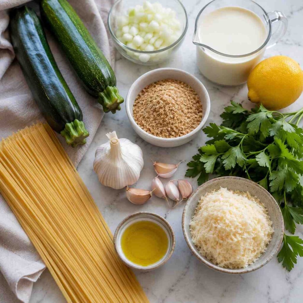 Garlic Zucchini Spaghetti ingredients