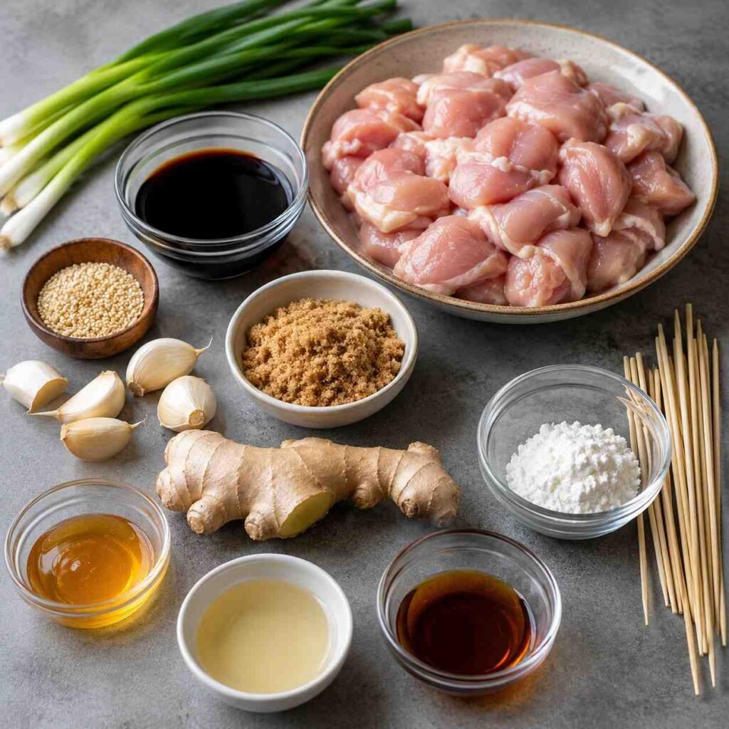 Grilled Teriyaki Chicken Skewers ingredients