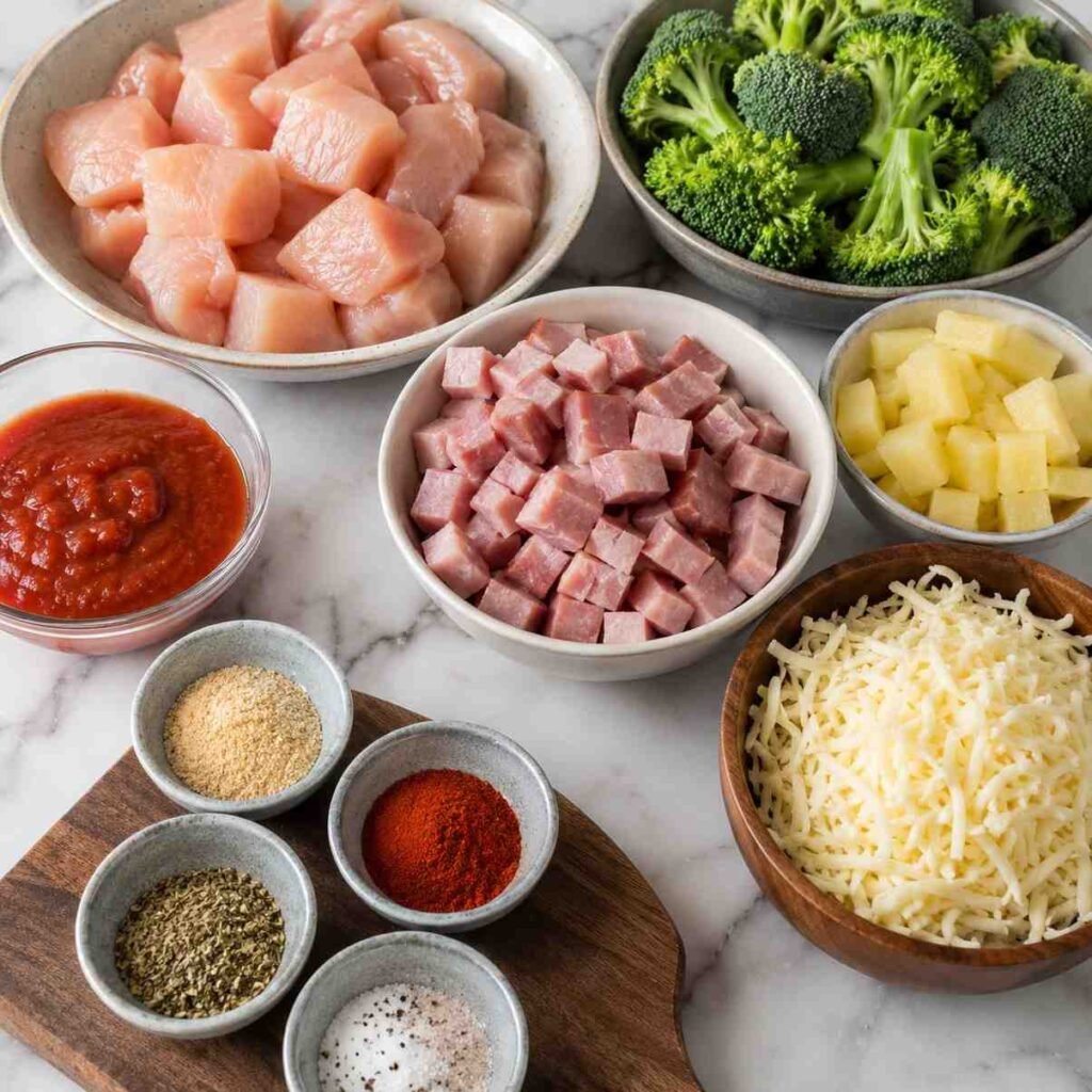 Hawaiian Pizza Chicken Bowls ingredients