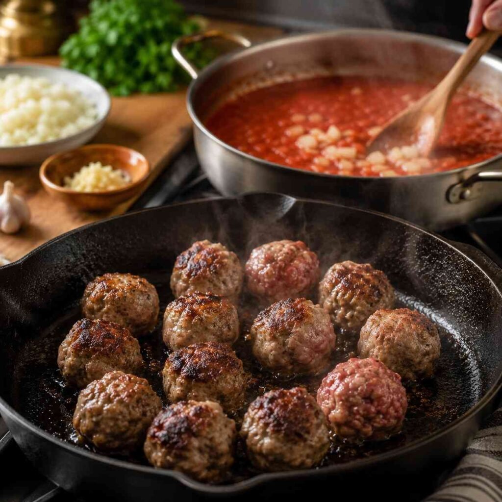 Italian Meatball Subs prep