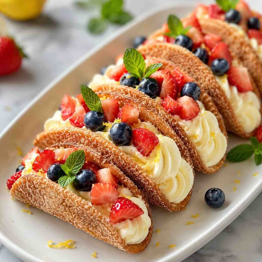 Lemon Cream Dessert Tacos