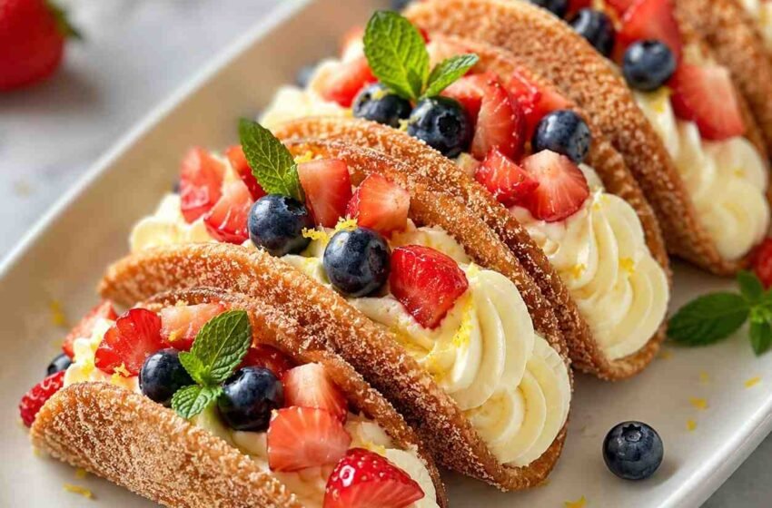 Lemon Cream Dessert Tacos