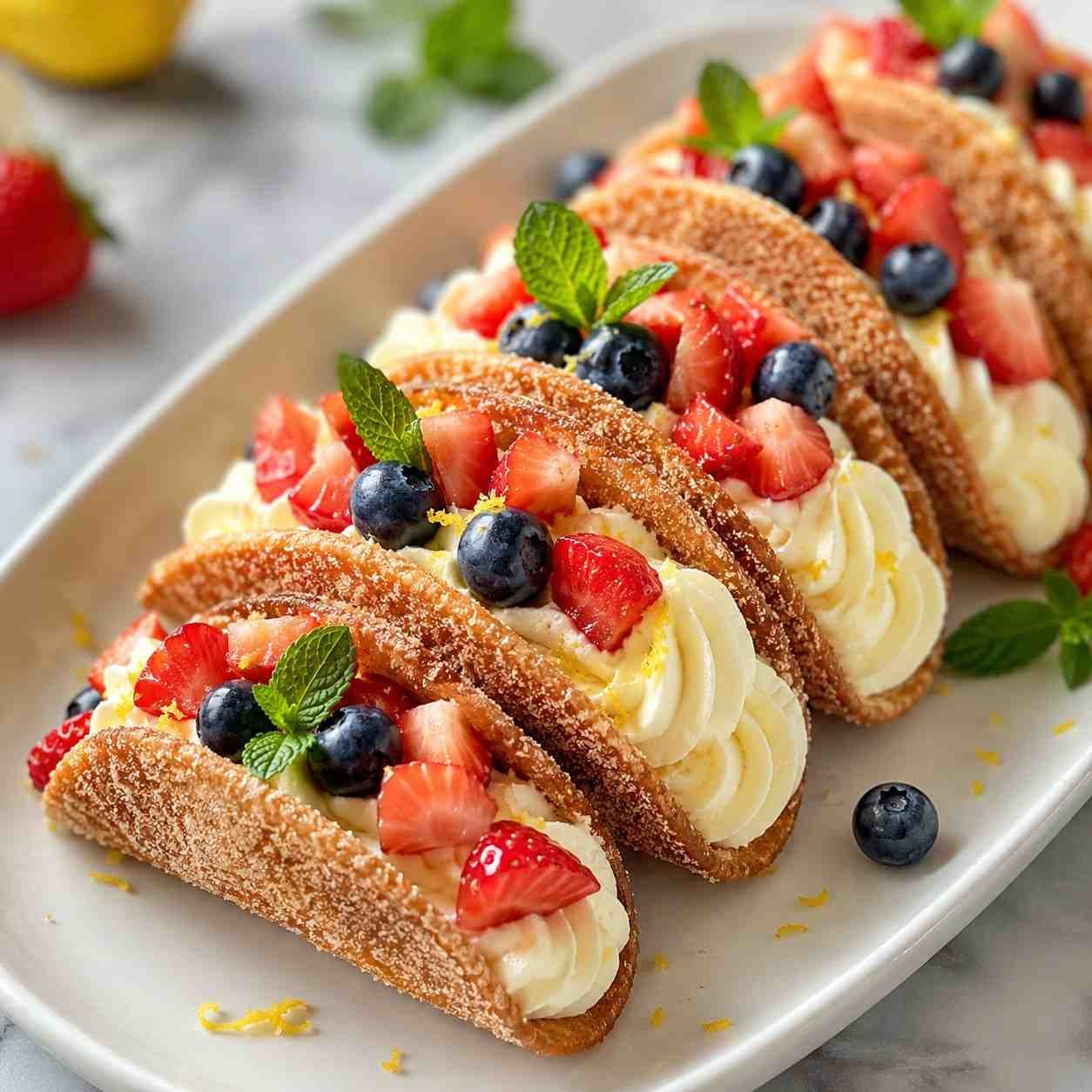 Lemon Cream Dessert Tacos