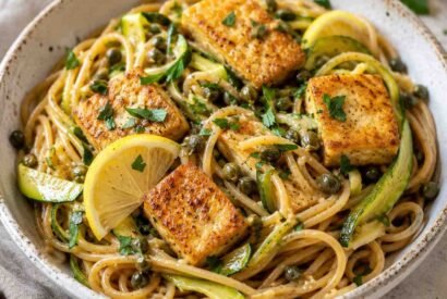 Thumbnail for Lemon Tofu Zucchini Piccata Pasta
