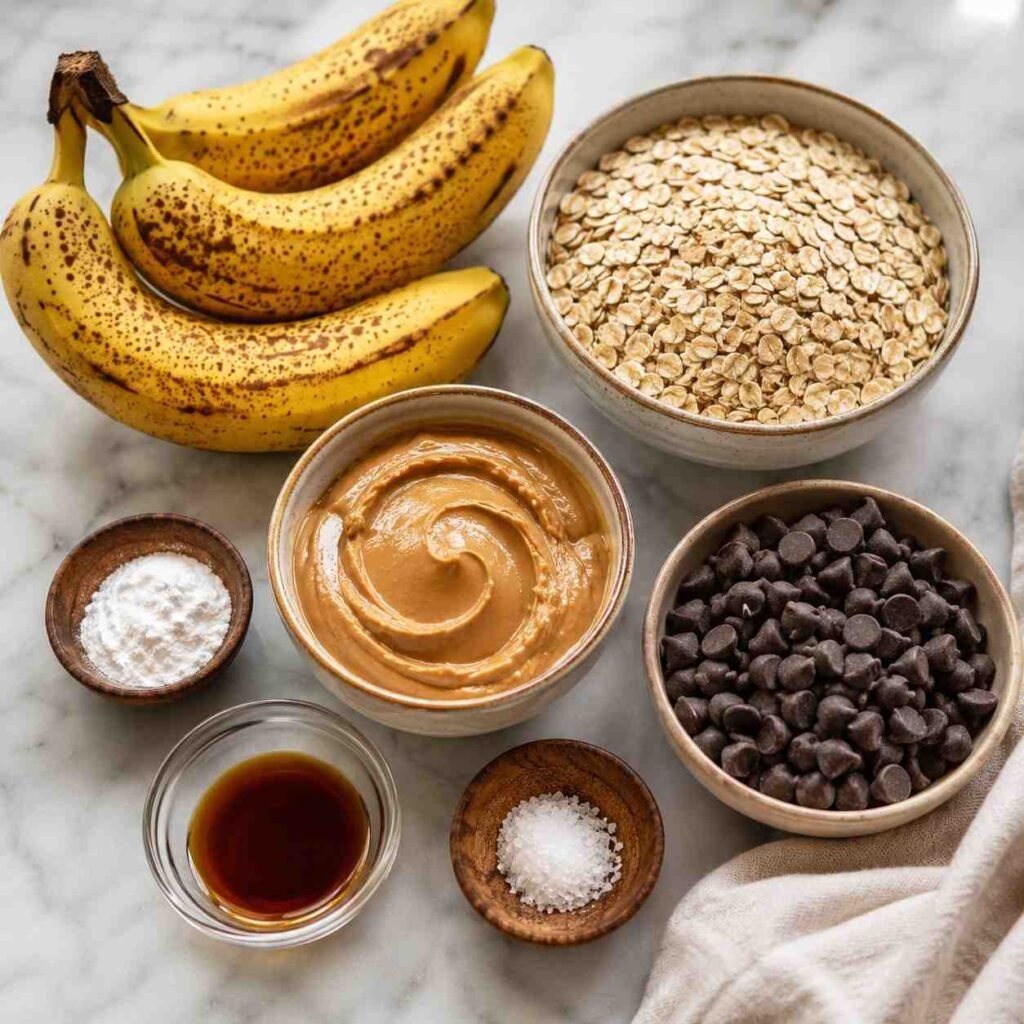 Peanut Butter Banana Oat Bars ingredients