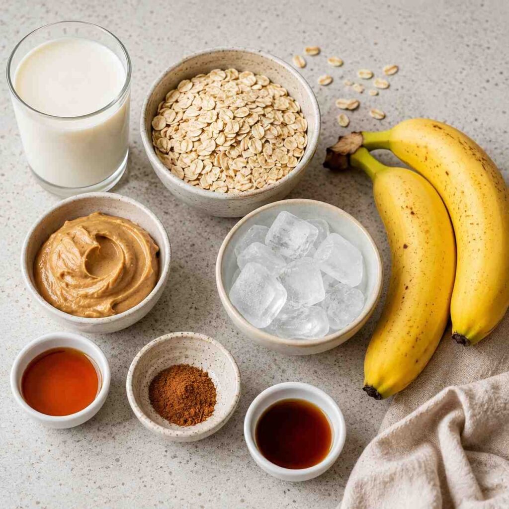 Peanut Butter Oatmeal Smoothie ingredients