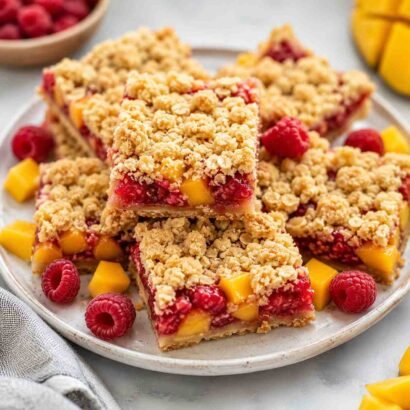 Raspberry Mango Crumble Bars