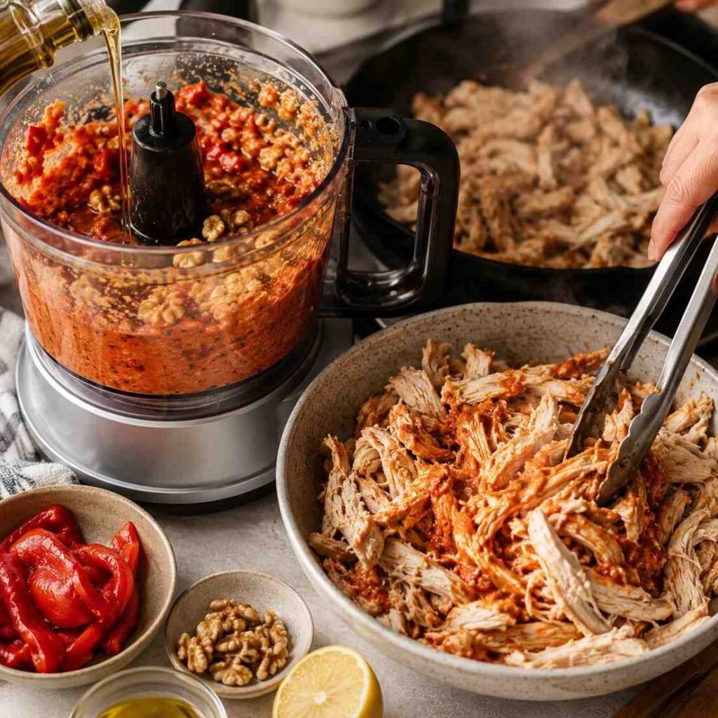 Rotisserie Chicken Sandwich prep