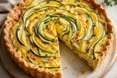 Thumbnail for Summer Squash Ribbon Quiche with Fresh Herbs