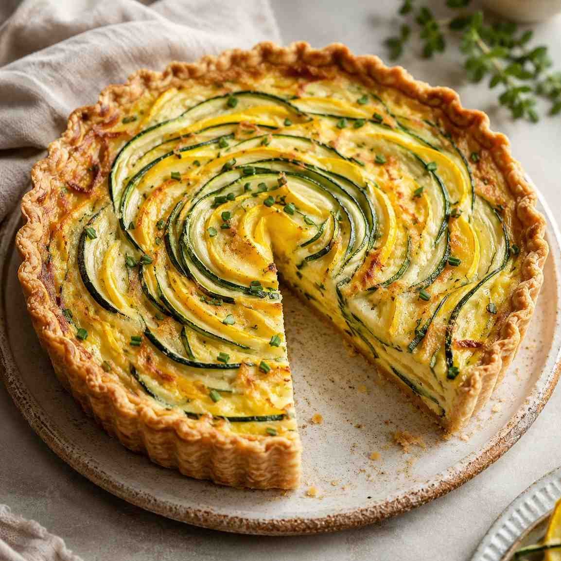 Squash Ribbon Quiche