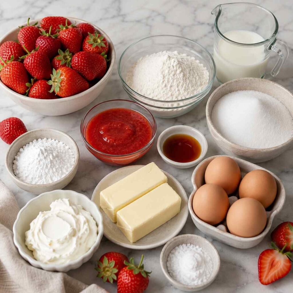 Strawberry Layer Cake ingredients