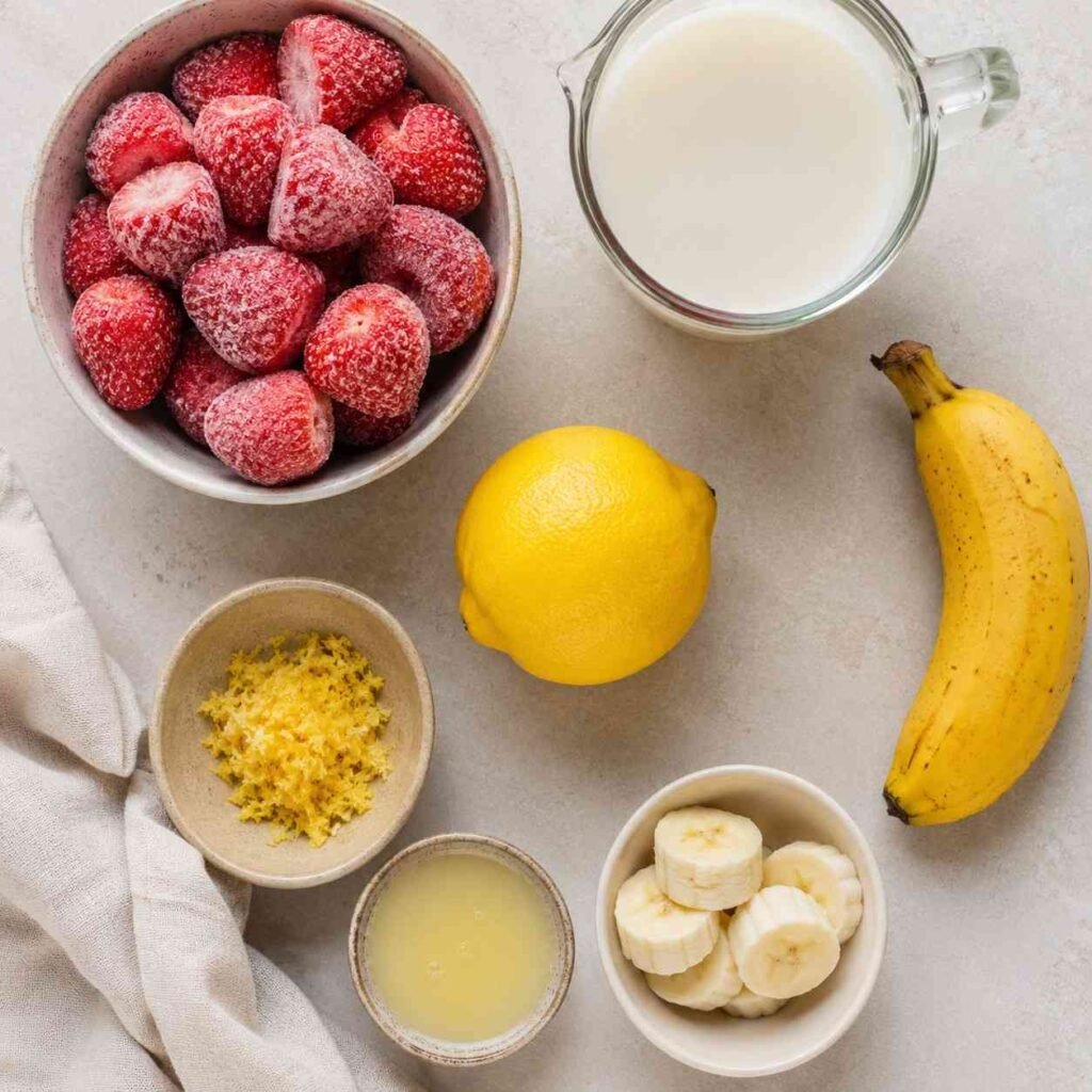 Strawberry Lemonade Smoothie ingredients