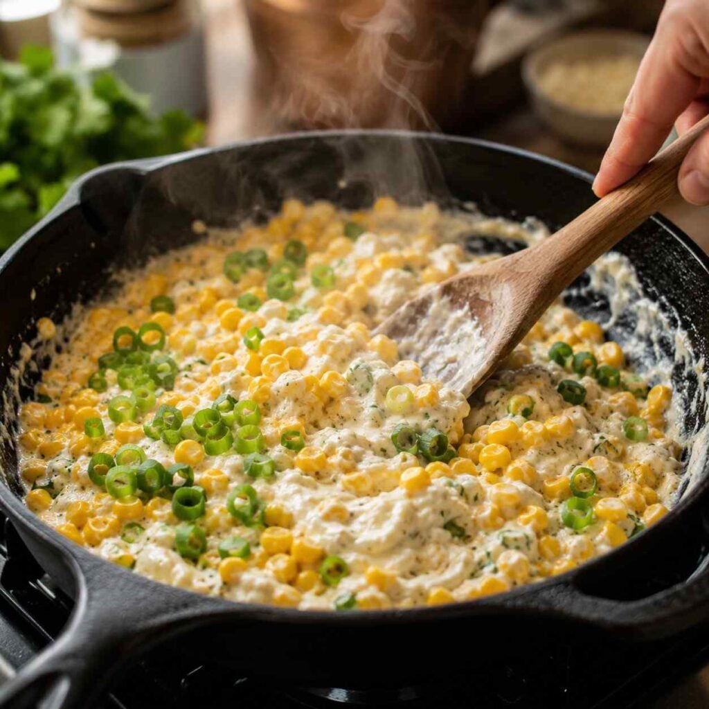 Street Corn Baked Dip prep