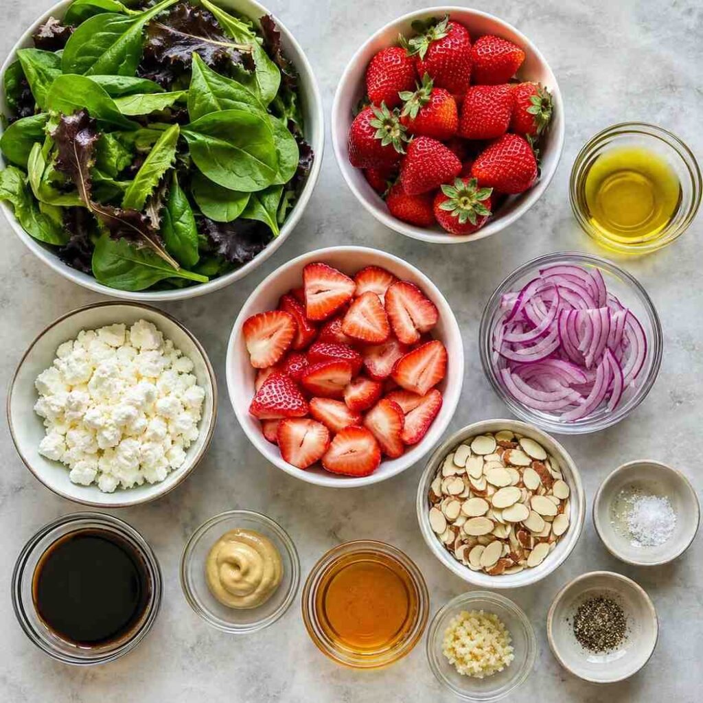 Summer Strawberry Salad ingredients