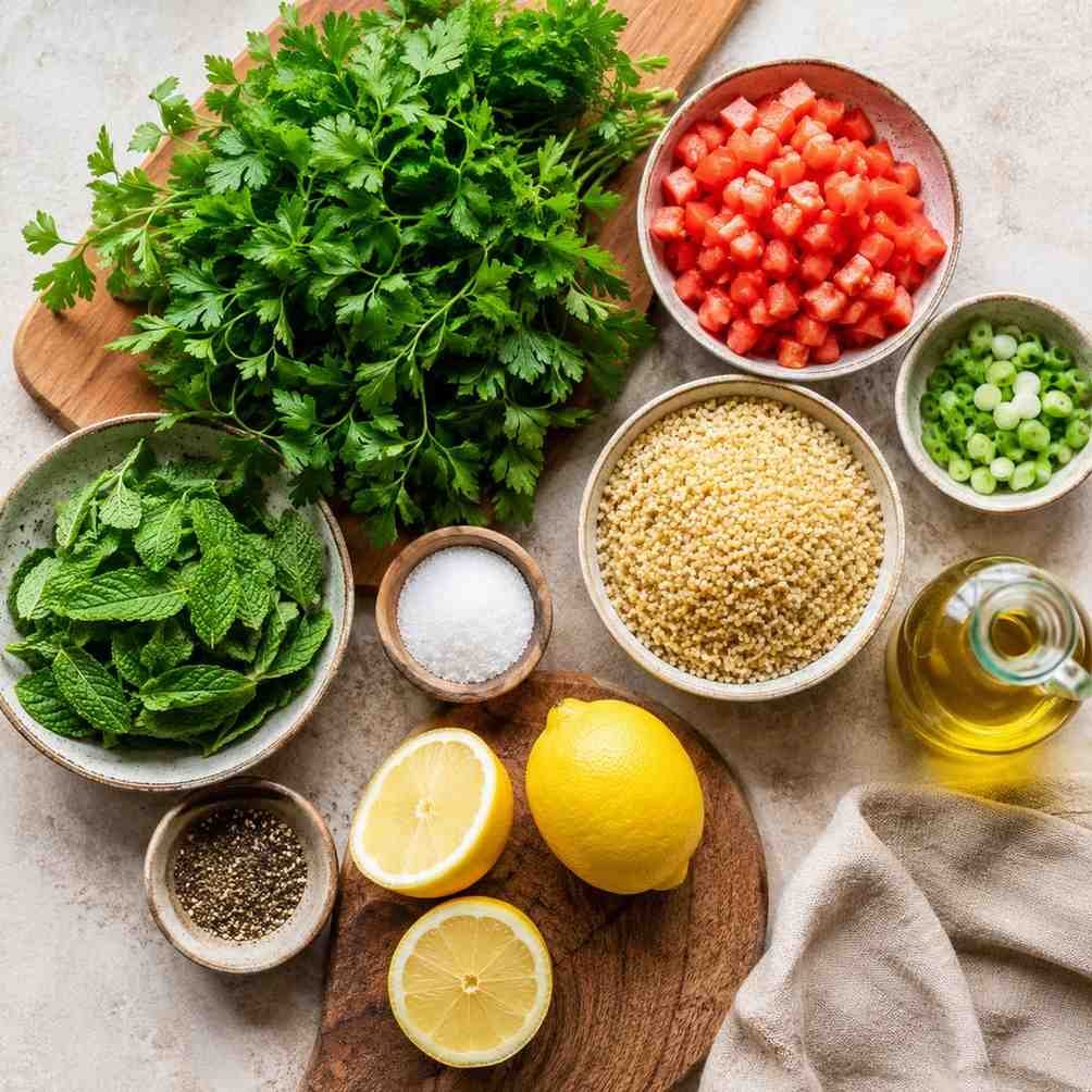 Tabbouleh Salad ingredients