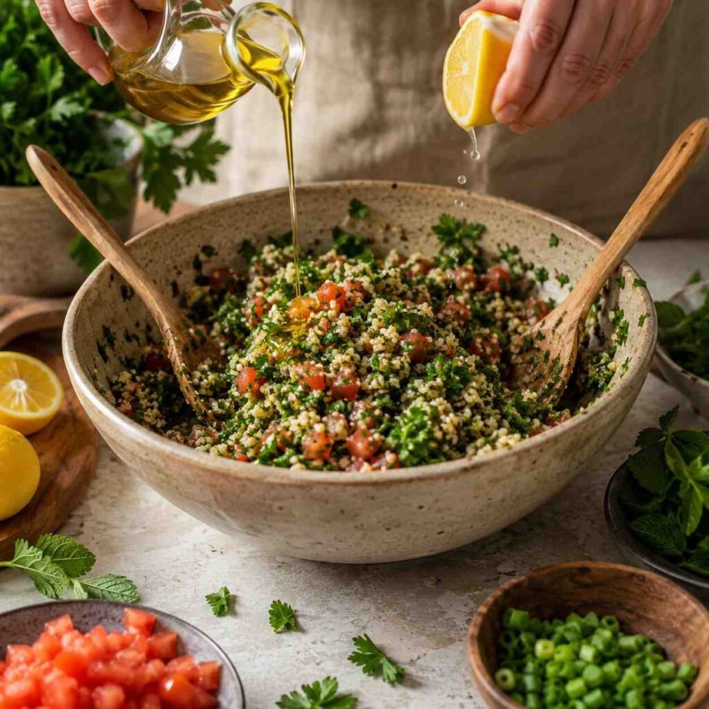 Tabbouleh Salad prep