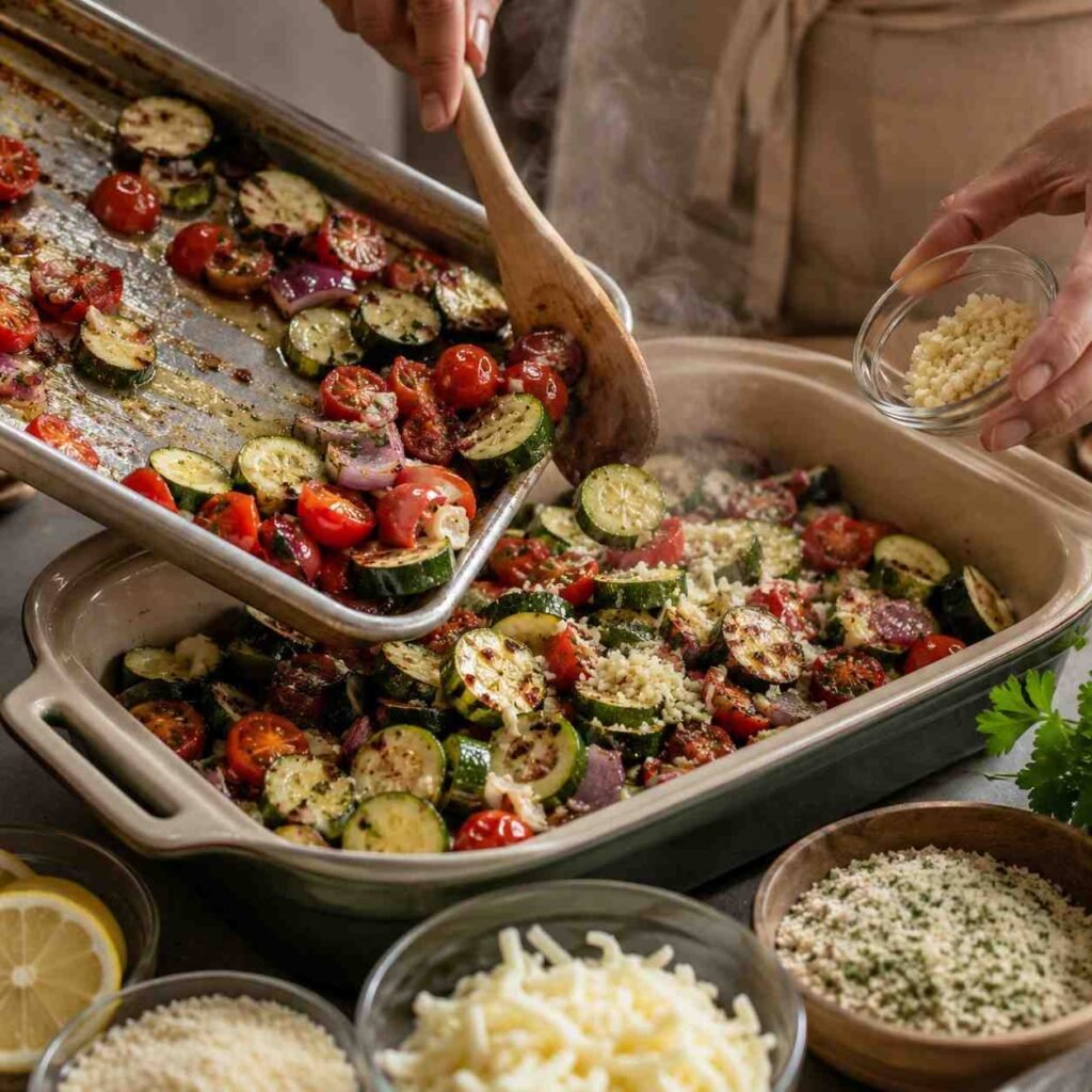 Zucchini Casserole prep