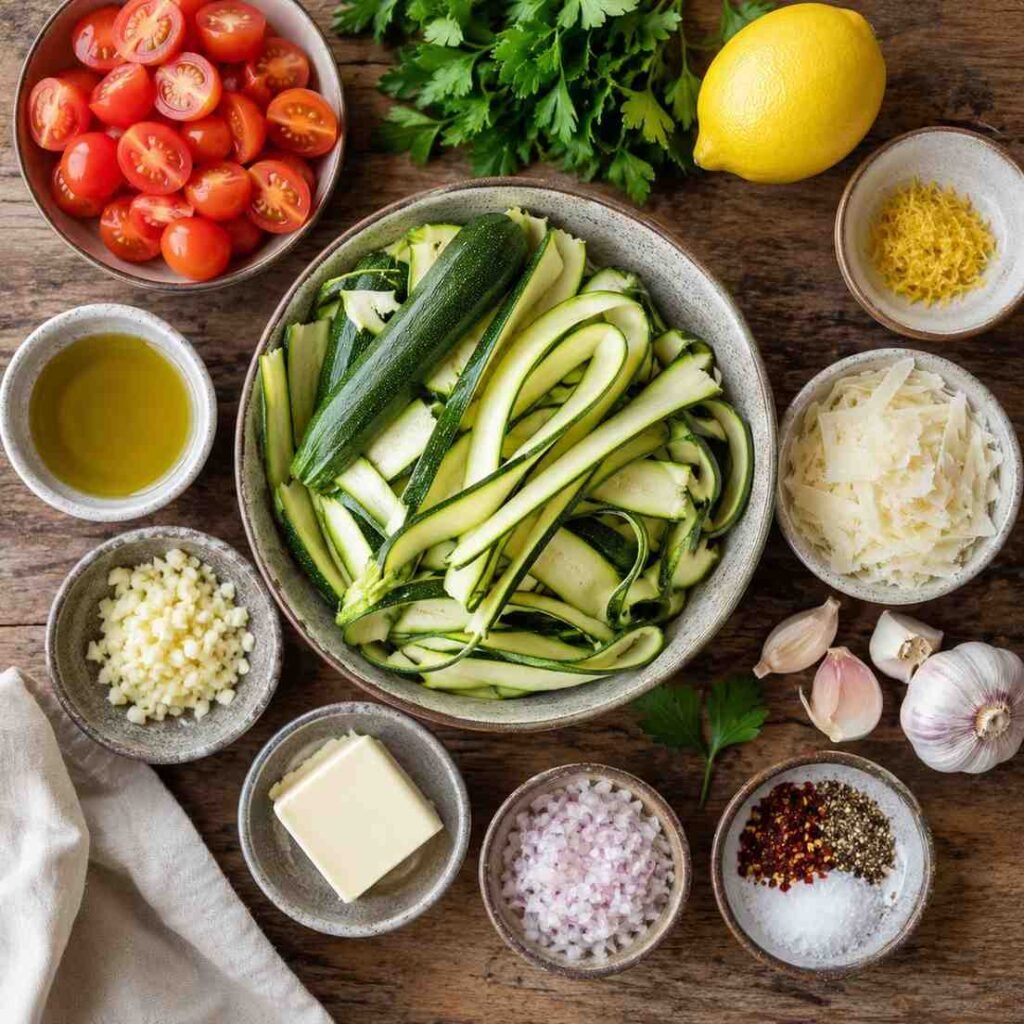 Zucchini Scampi ingredients